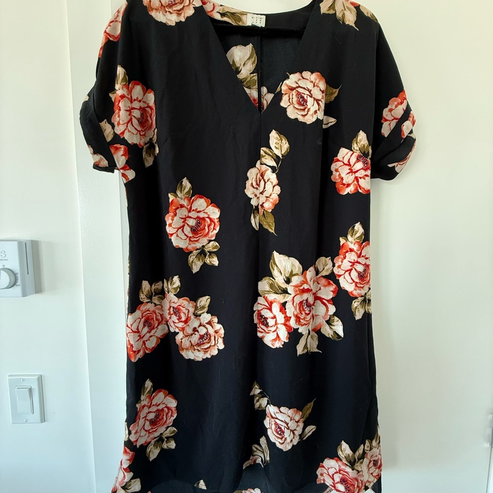 Floral Black Dress
